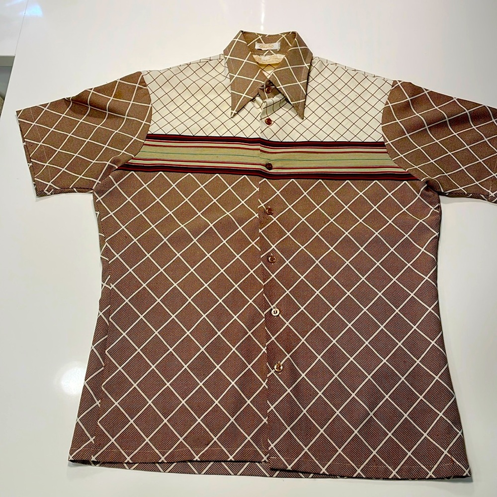 Awesome colorful 1970s vintage Sears King’s Road ‘Perma Prest’ shirt.